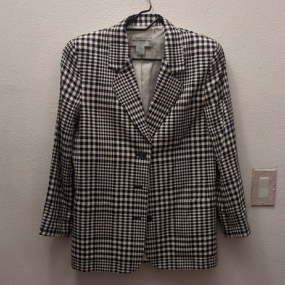 Liz Claiborne Black and White Checkered Blazer - Picture 1 of 1